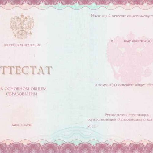 Аттестат 9 класс 2019